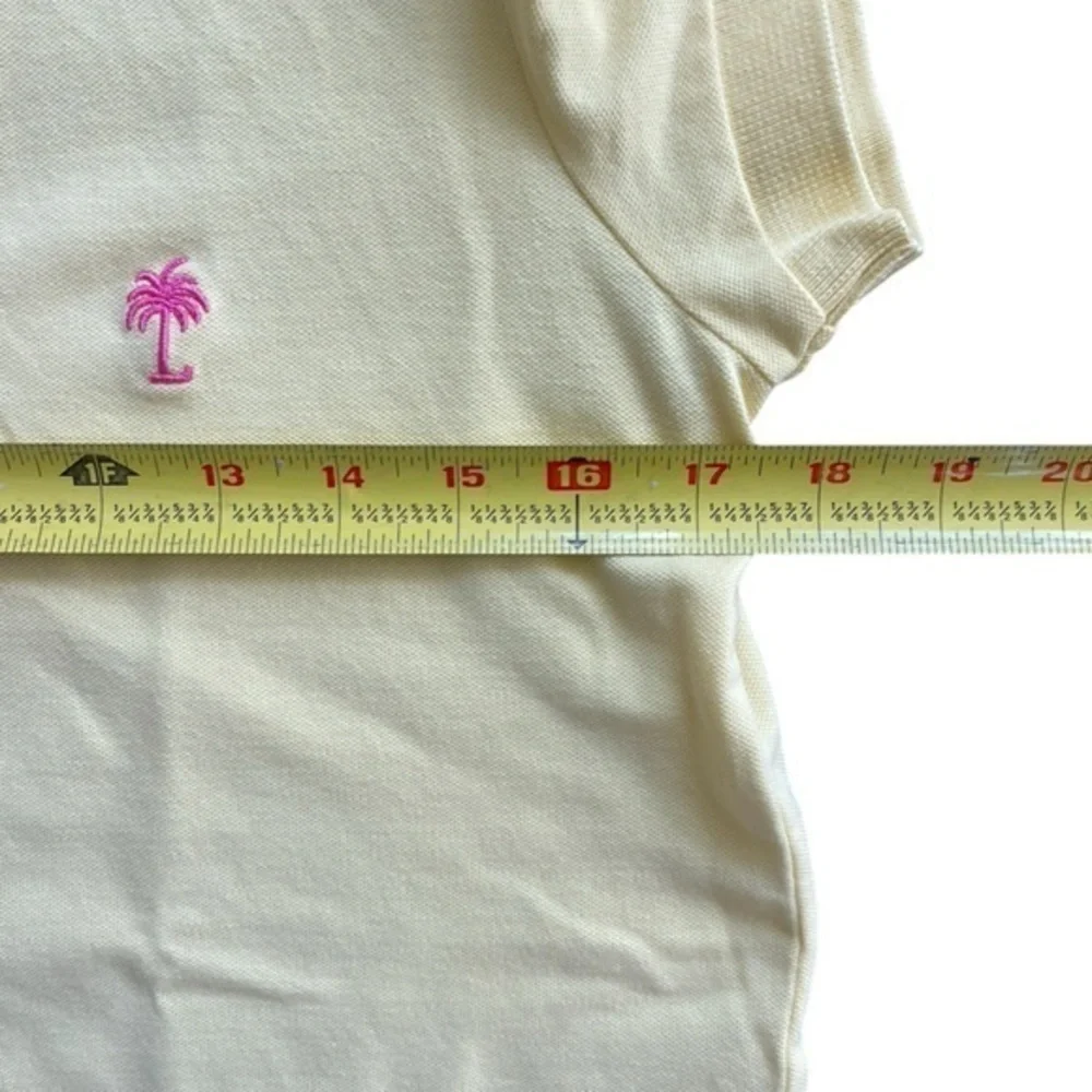 LILLY PULITZER Island Polo Yellow Pink Short Sleeve Preppy Shirt Size Small - Picture 6 of 8